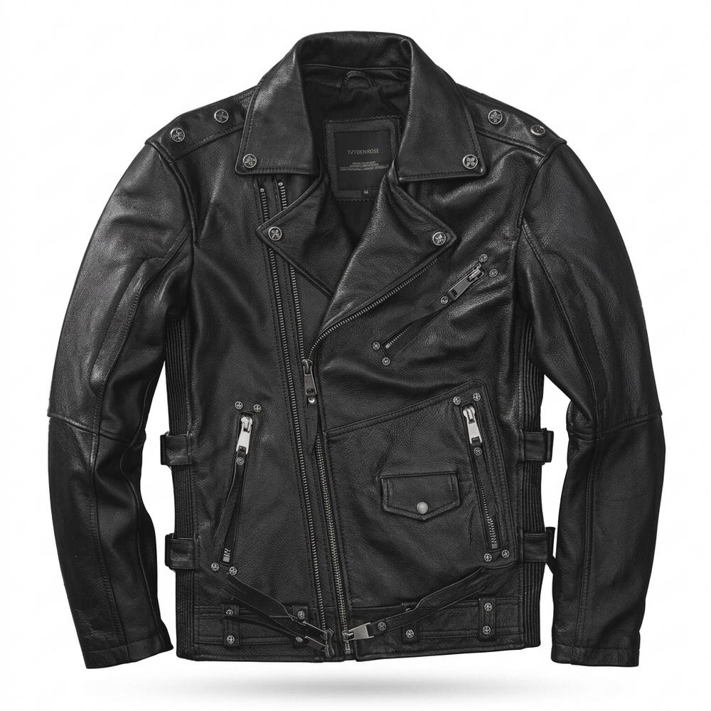 Gentleman Code - Surul | Asymmetrische Gegürtete Lederjacke Herren