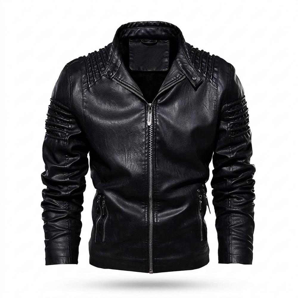 Gentleman Code - Mezad | Gefüttert Strukturiert Lederjacke Herren