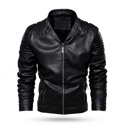 Gentleman Code - Mezad | Gefüttert Strukturiert Lederjacke Herren