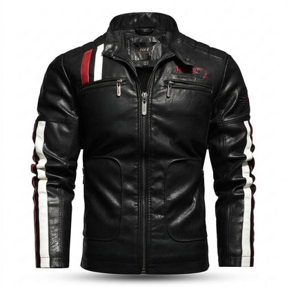 Gentleman Code - Nehom | Tailliert Bestickt Lederjacke Herren