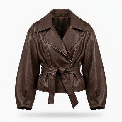 Gentleman Code - Nozan | Asymmetrische Gegürtete Jacke Damen