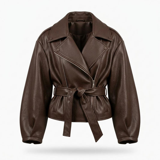 Gentleman Code - Nozan | Asymmetrische Gegürtete Jacke Damen