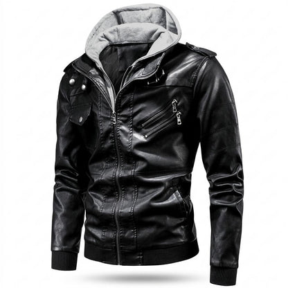 Gentleman Code - Lehom | Gefütterte Gesteppte Lederjacke Herren