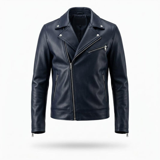 Gentleman Code - Yefan | Asymmetrische Taillierte Lederjacke Herren