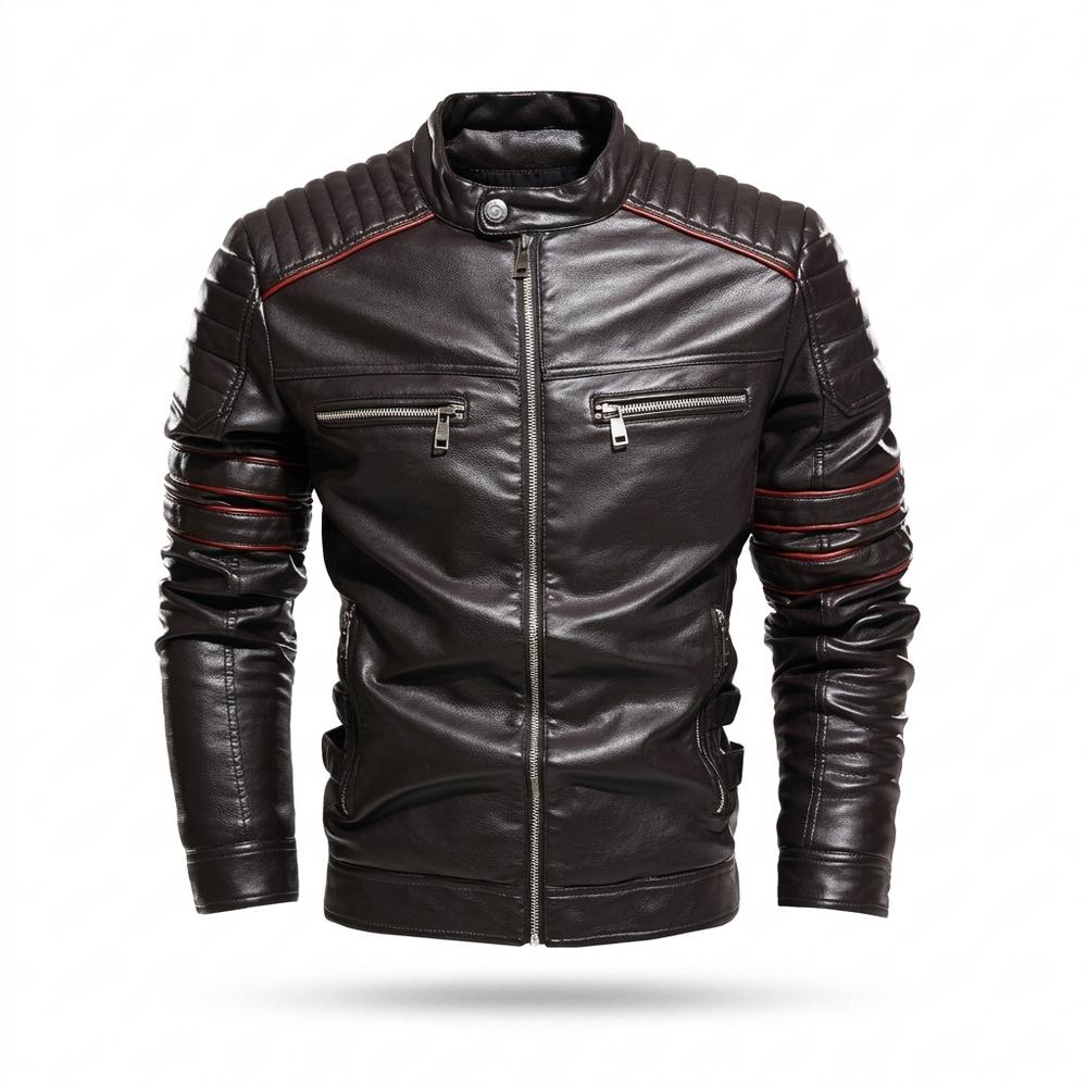 Gentleman Code - Viron | Gesteppt Tailliert Lederjacke Herren