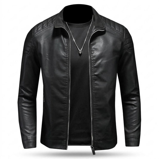 Gentleman Code - Kidik | Gesteppt Tailliert Lederjacke Herren