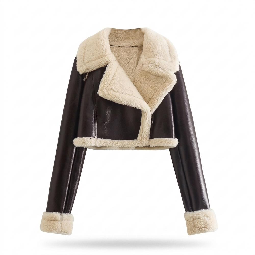 Gentleman Code - Eigam | Gefüttert Kurzgeschnitten Lederjacke Damen