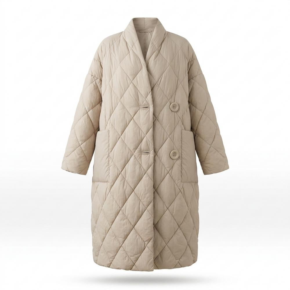 Gentleman Code - Verak | Gesteppt Lang Mantel Damen