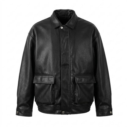 Gentleman Code - Lomir | Kastig Geknöpft Lederjacke Unisex
