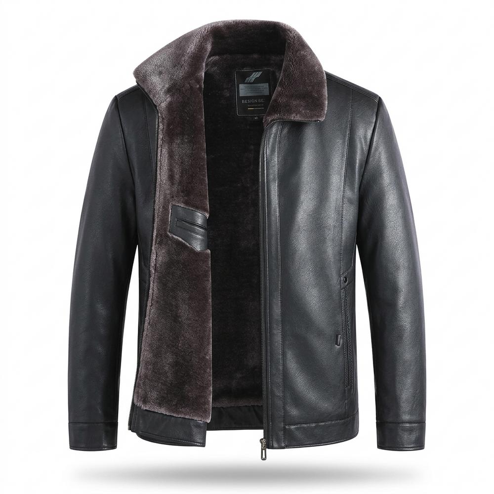 Gentleman Code - Lezor | Gefütterte Reißverschluss Lederjacke Herren