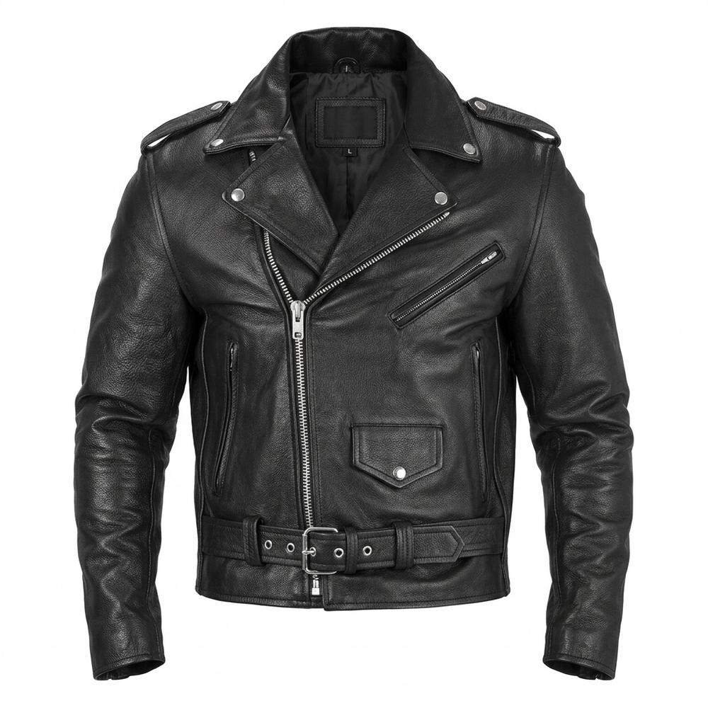 Gentleman Code - Nulid | Asymmetrische Gegürtelte Lederjacke Unisex