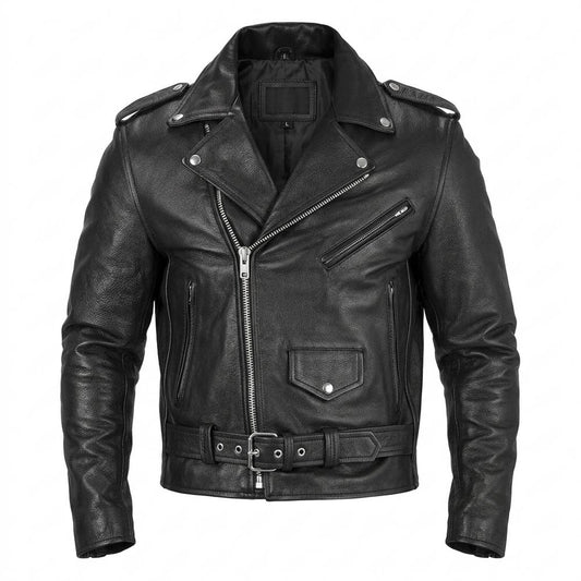 Gentleman Code - Nulid | Asymmetrische Gegürtelte Lederjacke Unisex