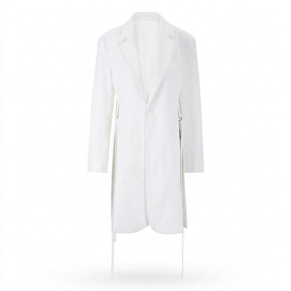 Gentleman Code - Yubud | Seitlich Geschlitzter Einknöpfiger Mantel Unisex
