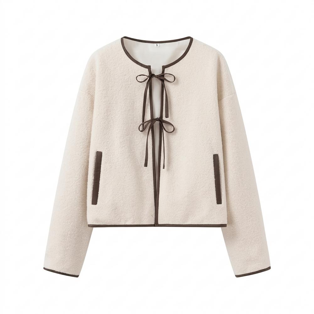 Gentleman Code - Tikot | Paspeliert Kragenlos Jacke Damen