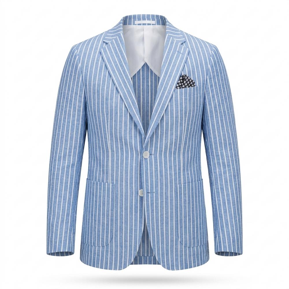 Gentleman Code - Dusem | Gestreift Tailliert Sakko Herren