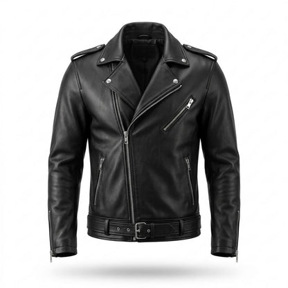 Gentleman Code - Ceked | Asymmetrische Gegürtete Lederjacke Unisex
