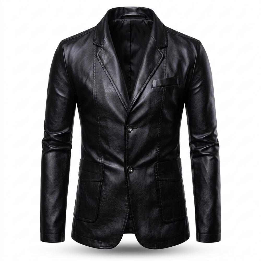 Gentleman Code - Mabol | Taillierte Geknöpfte Lederjacke Herren