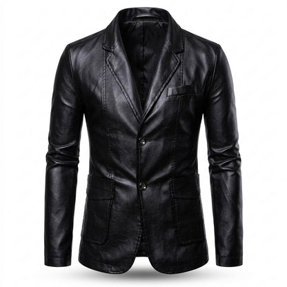 Gentleman Code - Mabol | Taillierte Geknöpfte Lederjacke Herren