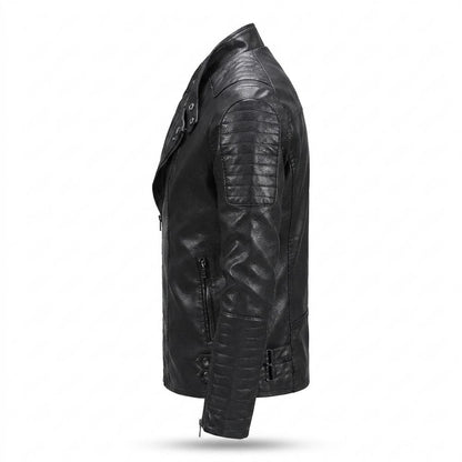 Gentleman Code - Yiwal | Asymmetrisch Gesteppt Lederjacke Herren