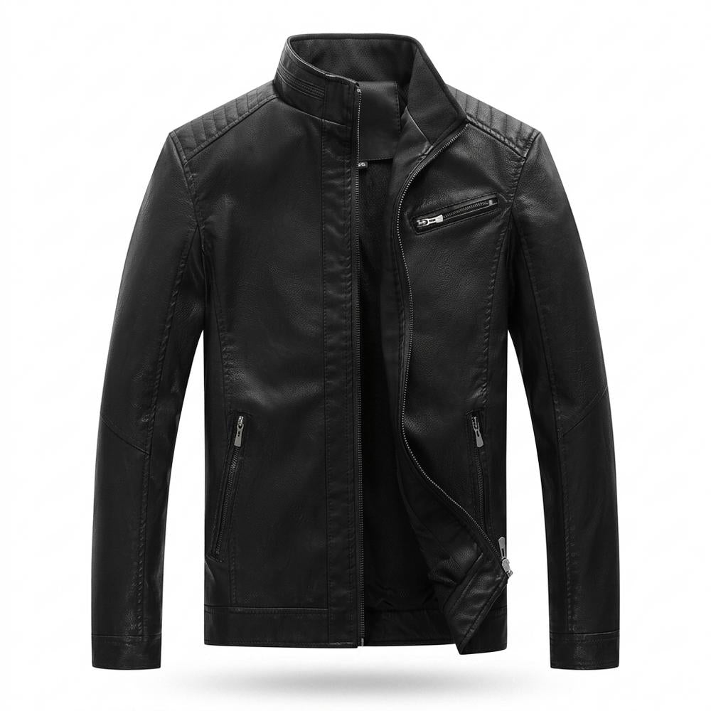 Gentleman Code - Mibat | Gefüttert Hochgeschlossen Lederjacke Herren
