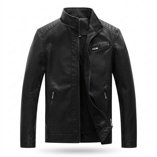 Gentleman Code - Mibat | Gefüttert Hochgeschlossen Lederjacke Herren