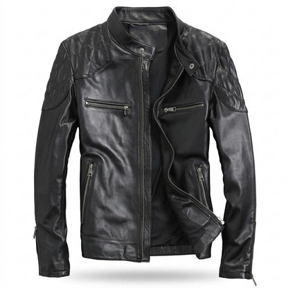 Gentleman Code - Morun | Gesteppt Tailliert Lederjacke Herren