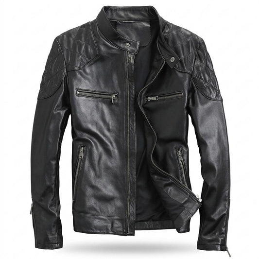 Gentleman Code - Morun | Gesteppt Tailliert Lederjacke Herren