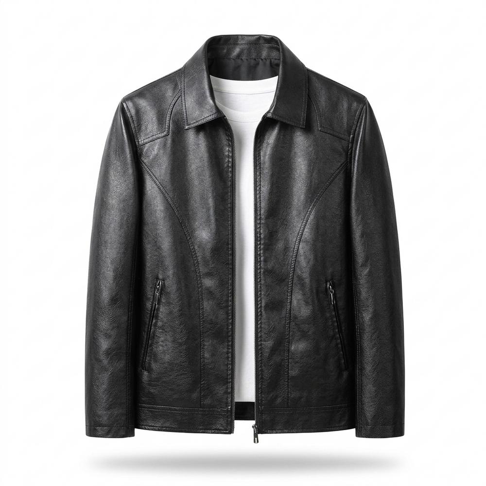Gentleman Code - Aelom | Glatte Schlichte Lederjacke Herren