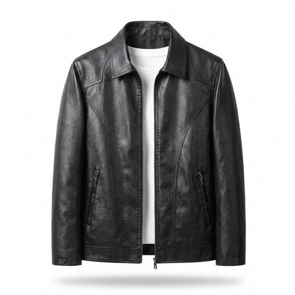 Gentleman Code - Aelom | Glatte Schlichte Lederjacke Herren