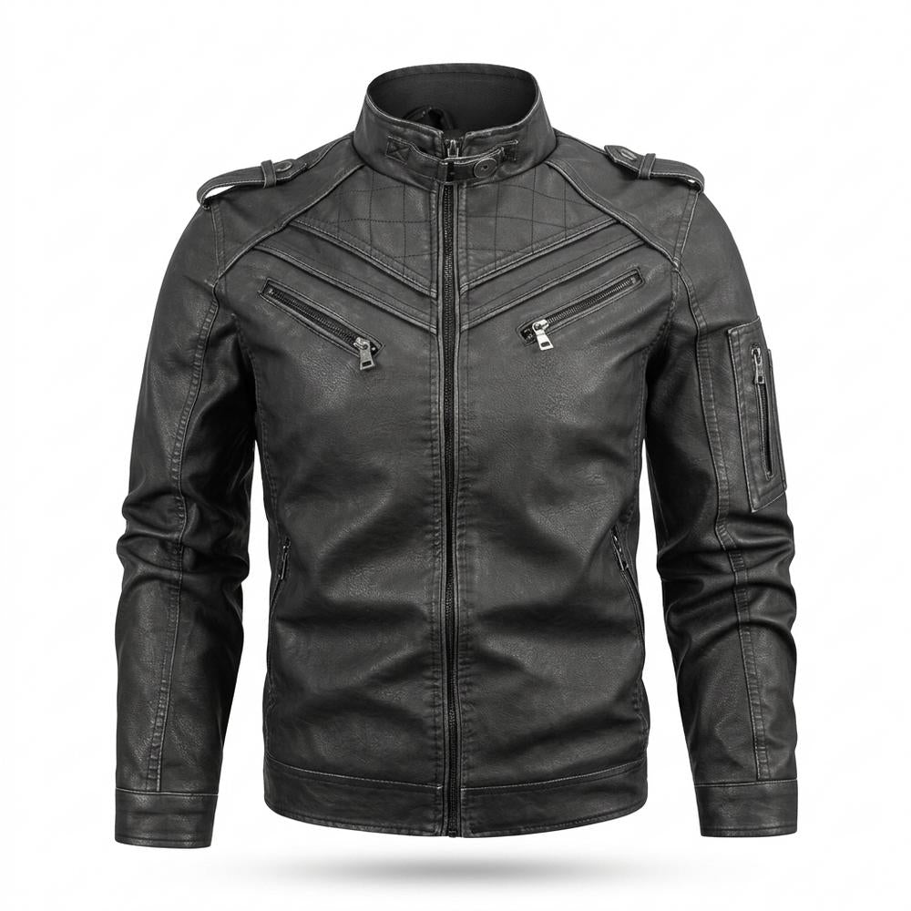 Gentleman Code - Mulin | Gesteppt Tailliert Lederjacke Herren