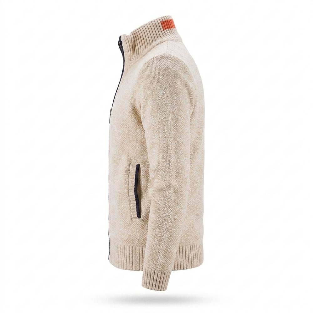 Gentleman Code - Likis | Strukturiert Gefüttert Strickjacke Herren