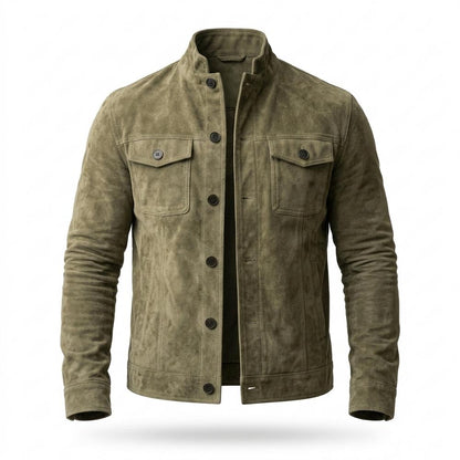Gentleman Code - Yawud | Geknöpft Langärmlig Wildleder-Jacke Herren