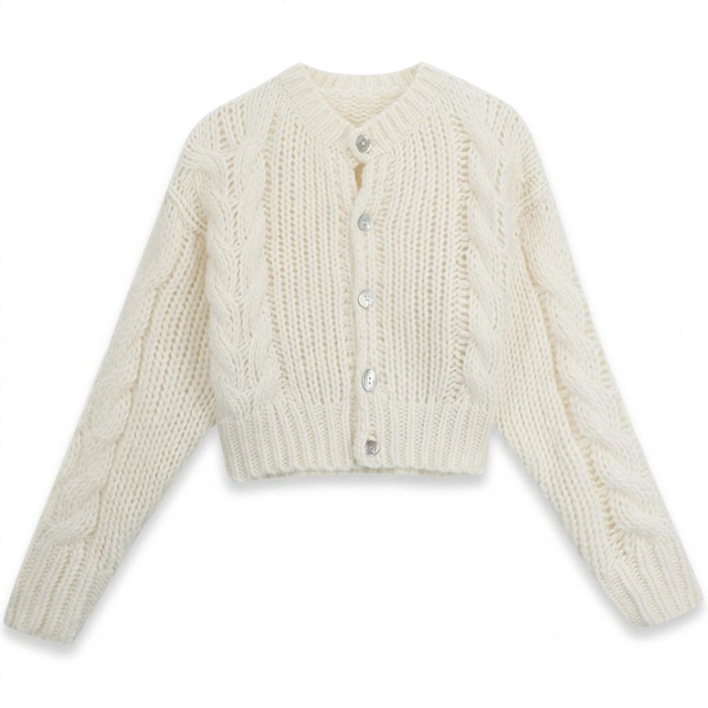 Gentleman Code - Mirot | Grobgestrickt Kurzgeschnitten Cardigan Damen