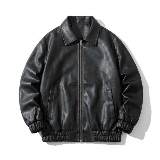 Gentleman Code - Vaner | Locker Geschnittene Matte Lederjacke Unisex