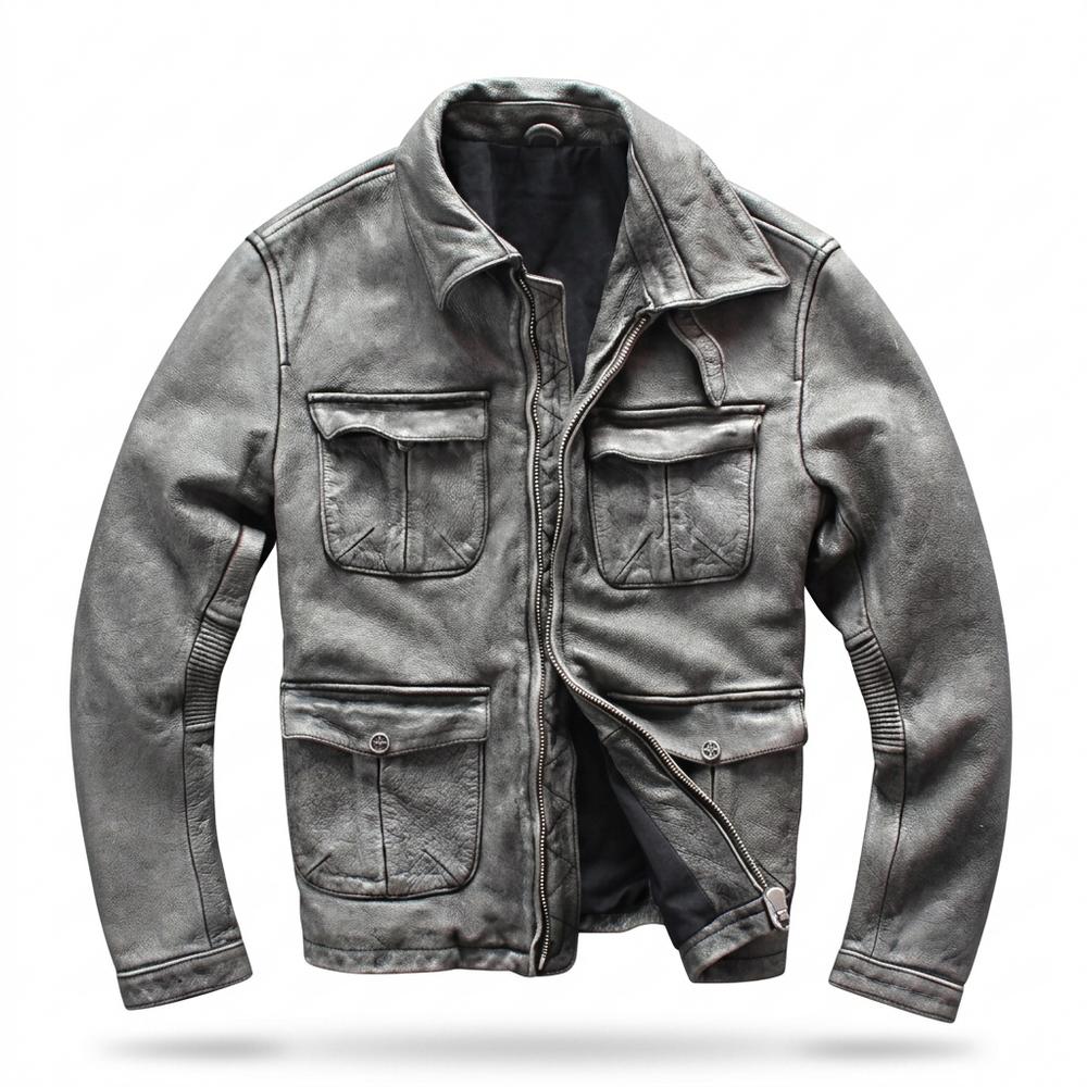Gentleman Code - Dorum | Robust Gefüttert Lederjacke Herren