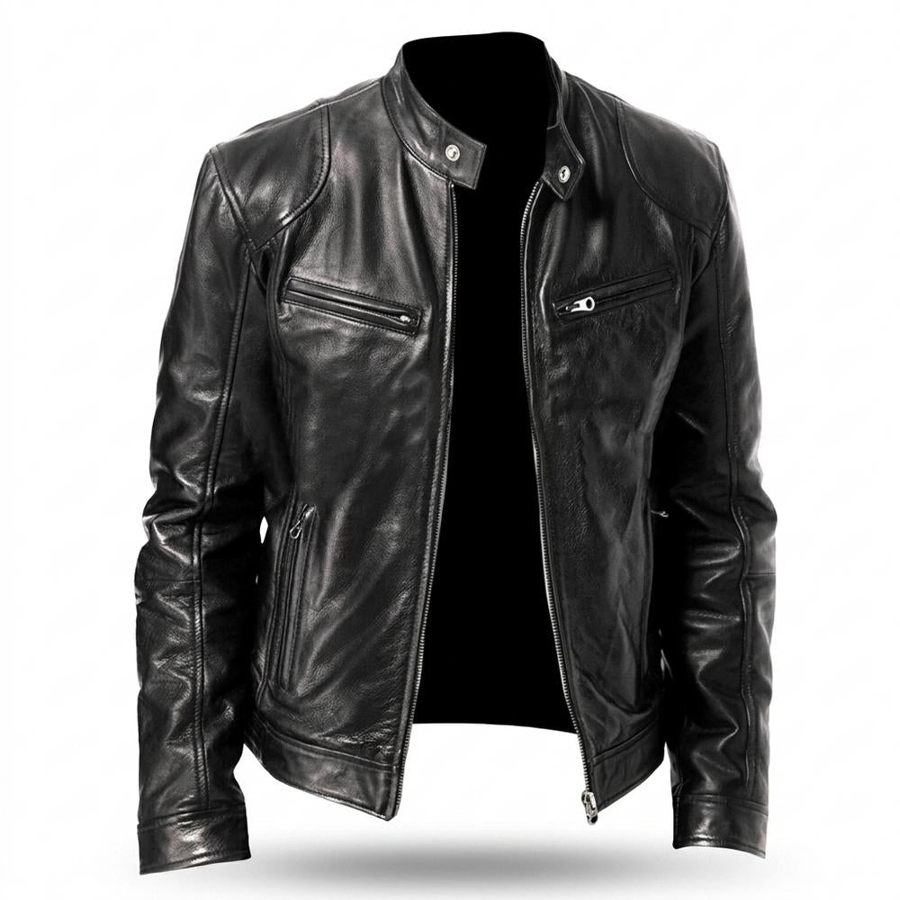 Gentleman Code - Yerov | Gesteppt Tailliert Lederjacke Herren