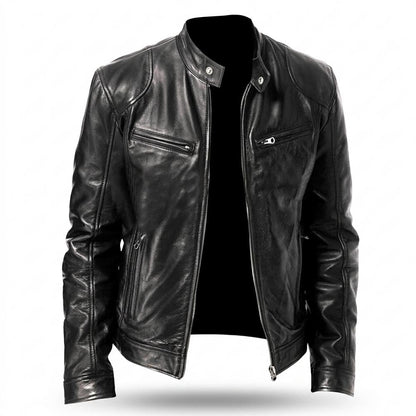 Gentleman Code - Yerov | Gesteppt Tailliert Lederjacke Herren