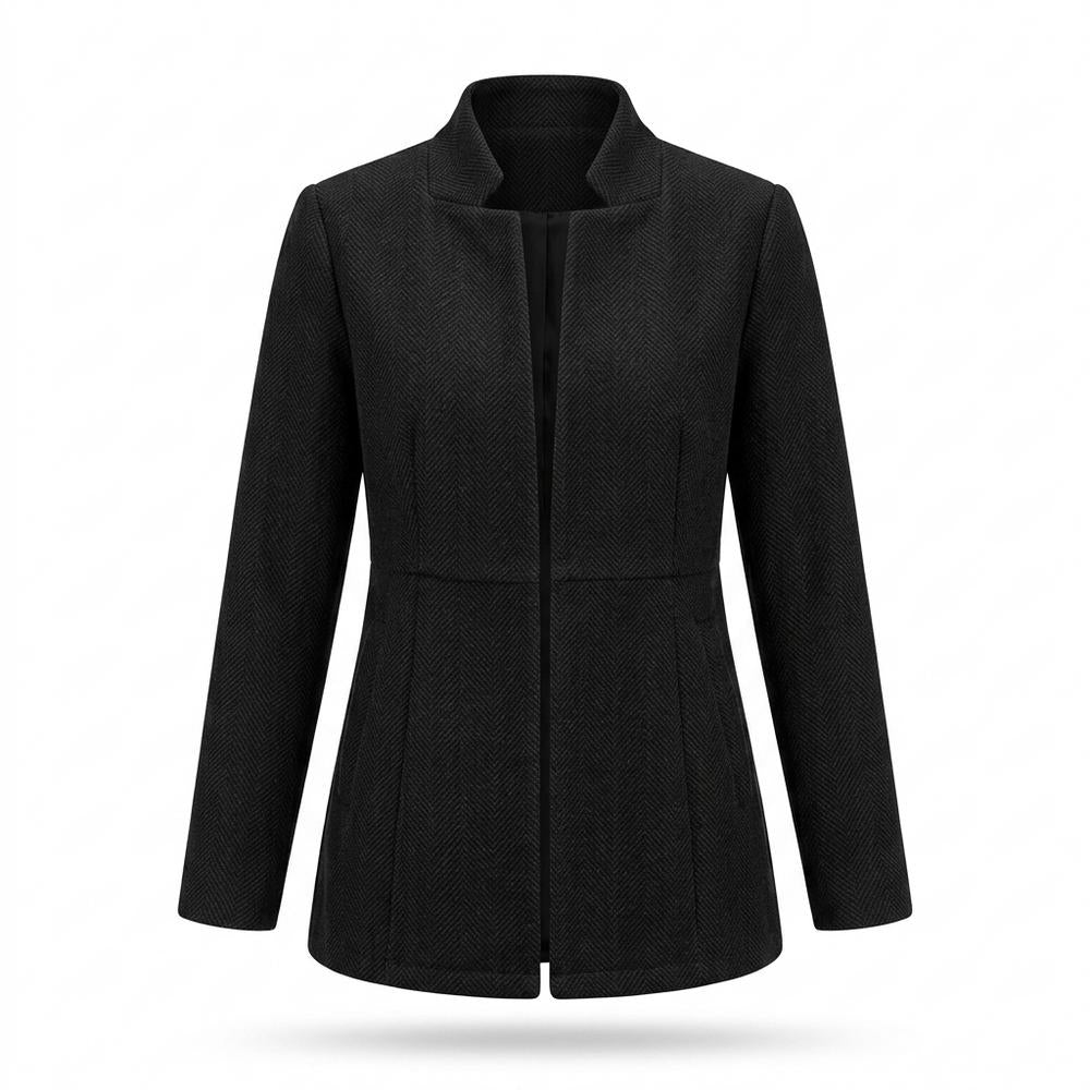 Gentleman Code - Kupem | Kragenlos Strukturiert Jacke Damen
