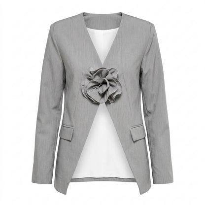 Gentleman Code - Keles | Kragenloser Plissierter Anzug Damen