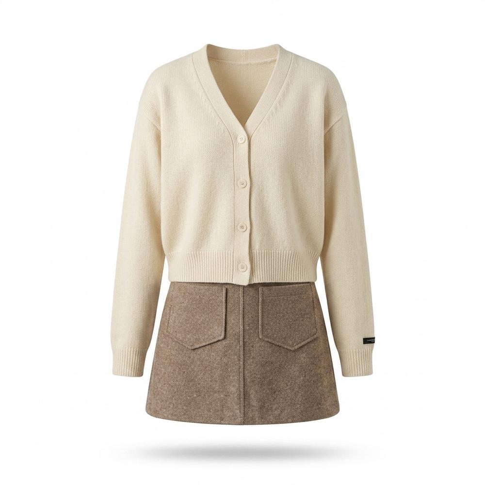 Gentleman Code - Tovet | Feingestrickter Geknöpfter Cardigan Damen