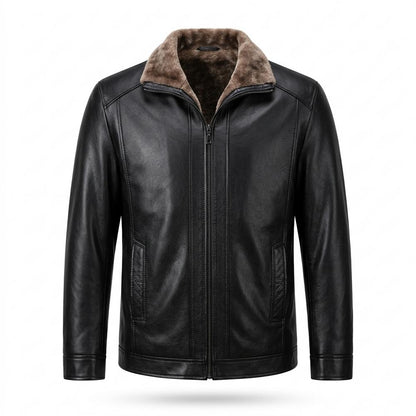 Gentleman Code - Vilit | Gefüttert Warm Lederjacke Herren