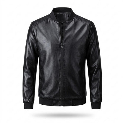 Gentleman Code - Sisud | Reißverschluss Stehkragen Lederjacke Herren