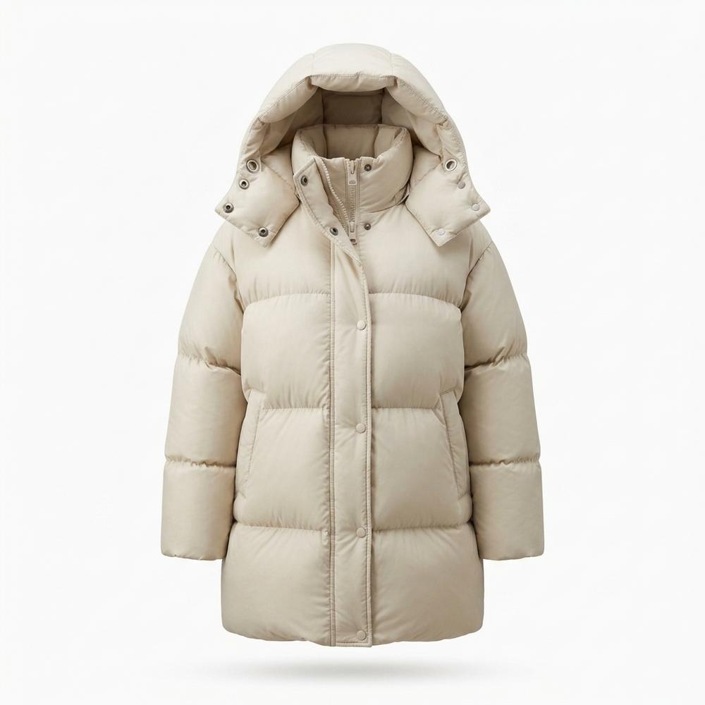 Gentleman Code - Vezur | Wattierter Knielanger Mantel Damen