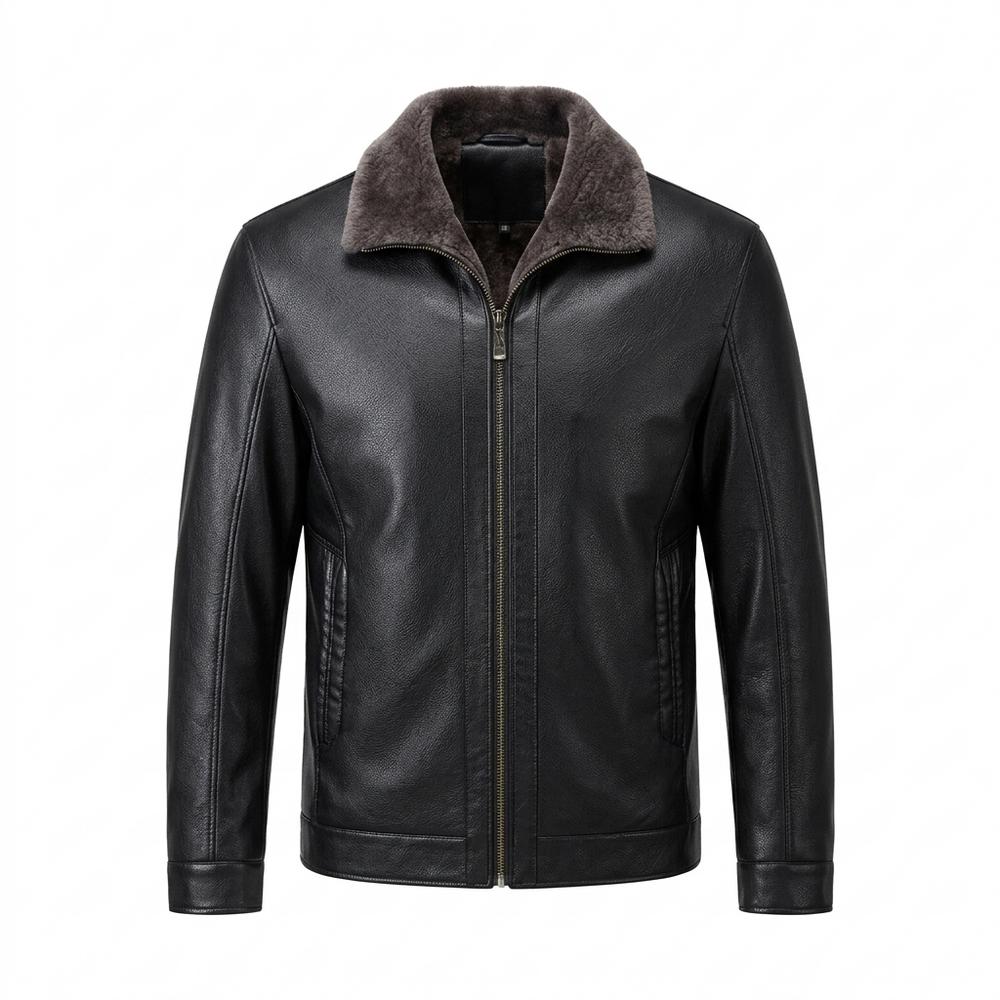 Gentleman Code - Sudom | Gefütterte Glatte Lederjacke Herren