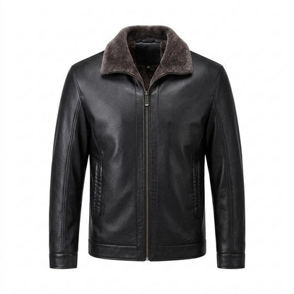 Gentleman Code - Sudom | Gefütterte Glatte Lederjacke Herren