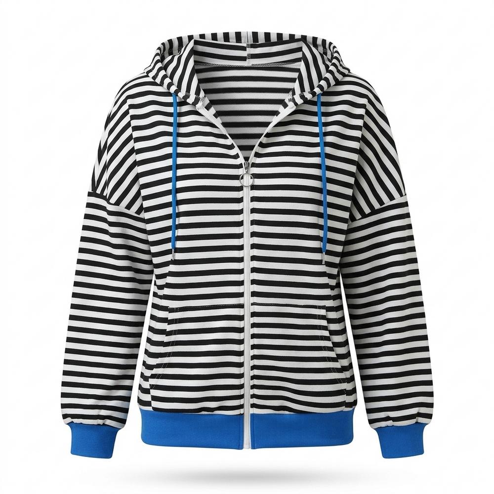 Gentleman Code - Cages | Gestreifter Langärmliger Hoodie Damen