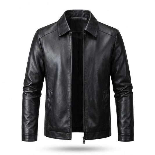 Gentleman Code - Sozed | Gekragte Glatte Lederjacke Herren