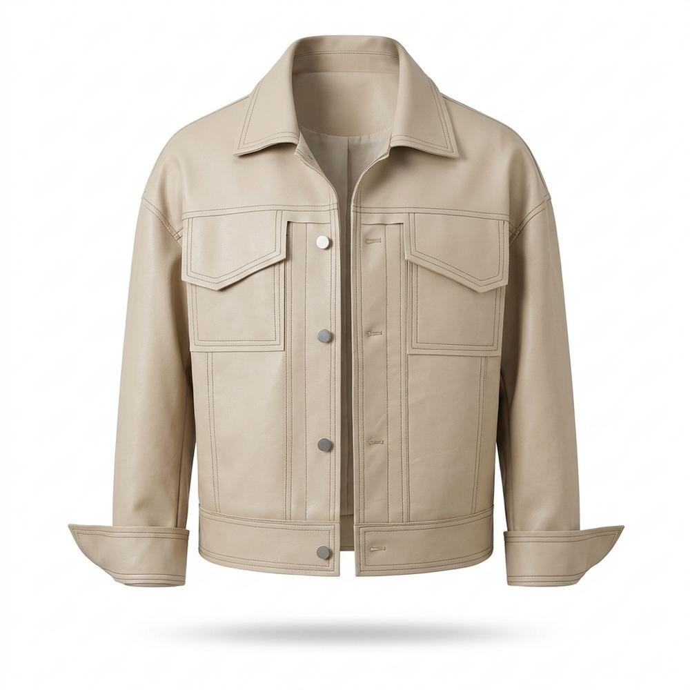 Gentleman Code - Saram | Geglättet Kontrastgesteppt Lederjacke Unisex