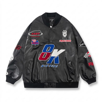 Gentleman Code - Rizul | Bestickt Blousonartig Lederjacke Unisex