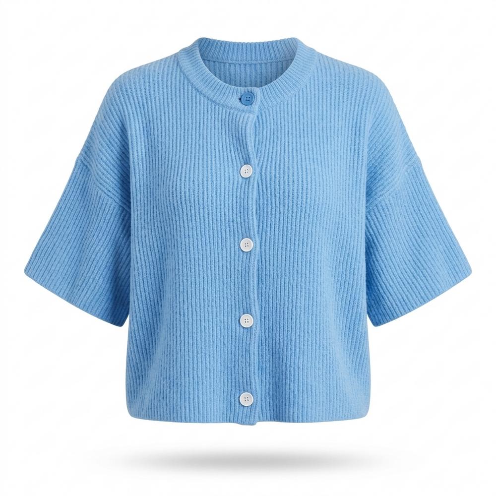 Gentleman Code - Zomir | Kurzärmliger Gerippter Cardigan Damen